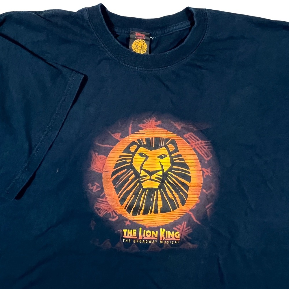 VTG Disney Lion King Broadway Musical‎ T Shirt Mens 2XL Black Simba Graphic Tee